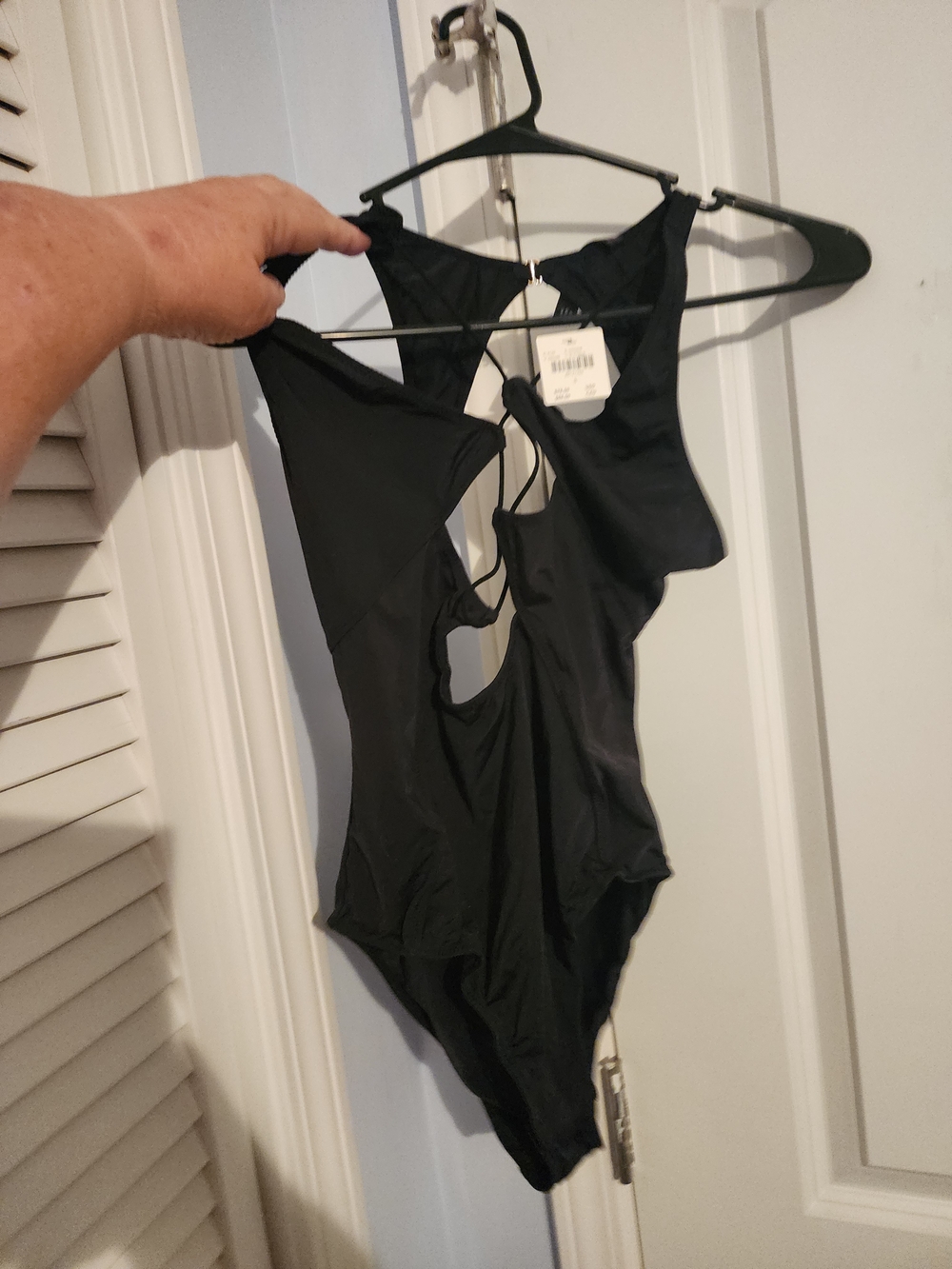 Anthropologie Black Cutout One-Piece Bodysuit